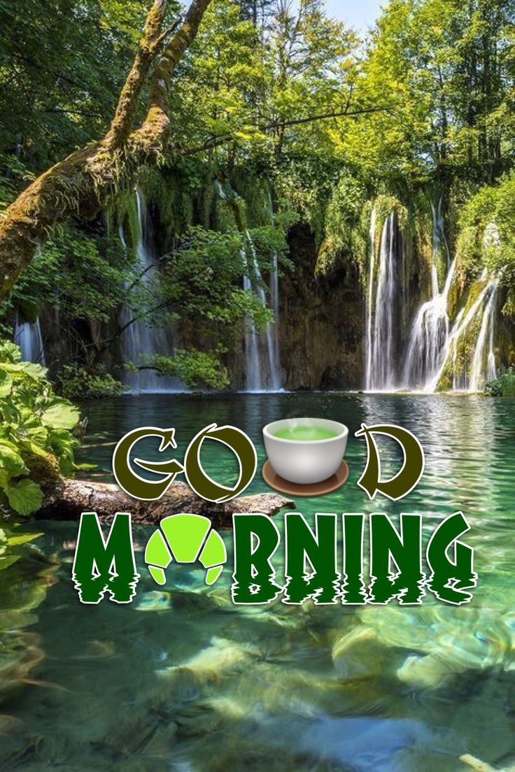 Good Morning With Water Falls In Nature Picture