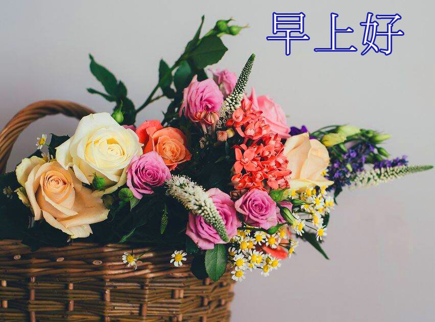Chinese Wish With Flowers Basket Image